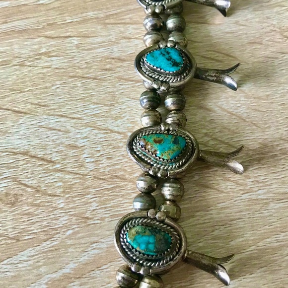 Vintage Old Pawn Authentic Squash Blossom Necklace - Picture 3 of 4